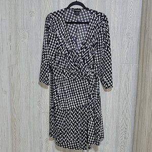 Lane Bryant Black and White Wrap Dress, Women's Plus Size 18/20